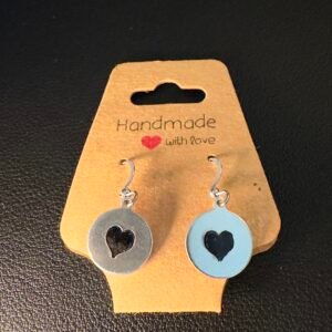 Heart stamped earrings