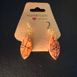 Spider web ellipse earrings