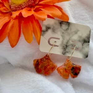 Marbled orange fan shape