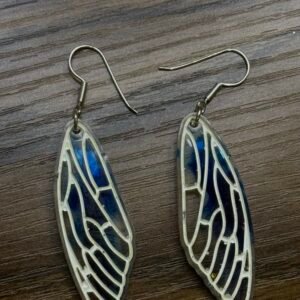 Long blue butterfly wings