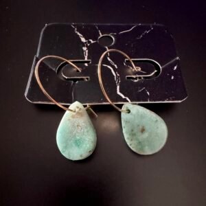 Teal marbled tear drops